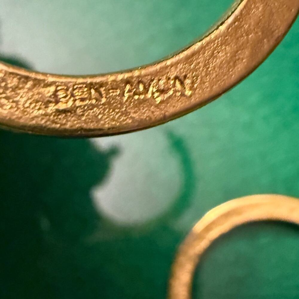 Ben-Amun Flat Hoop Earrings Gold - Picture 5 of 5